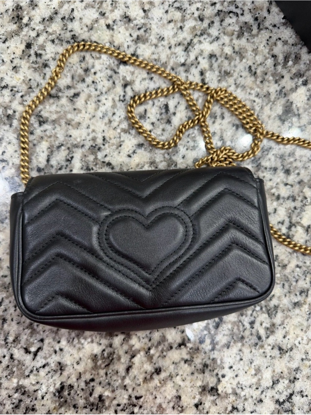 Gucci Camera Bag Gold toned- Black leather